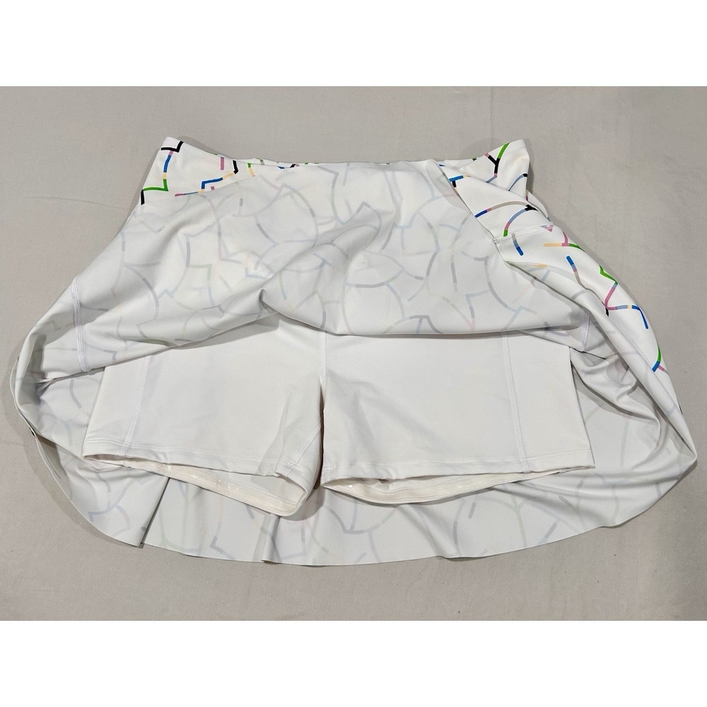 999 Skort 15.5" White Multi Color Sz Large Pockets - Picture 8 of 8